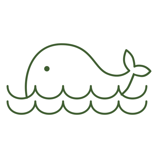 Ícone de baleia simples Desenho PNG
