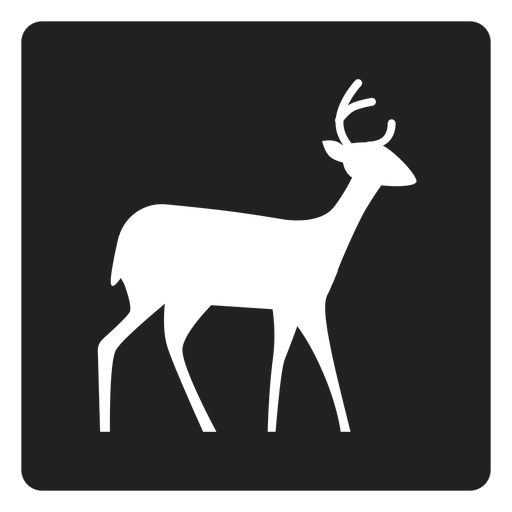 Simple deer square icon PNG Design