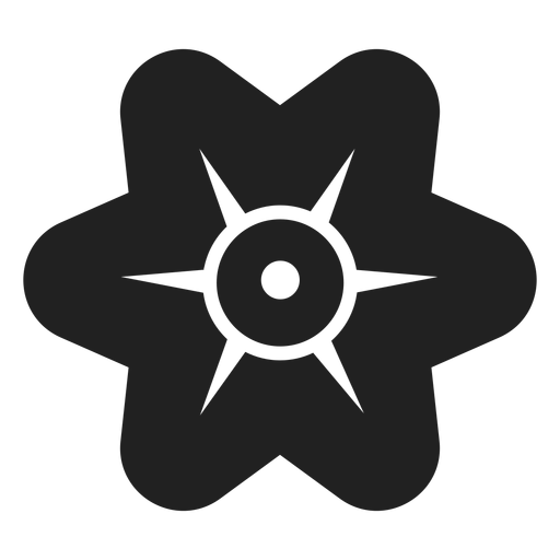 Einfacher Blumenvektor mit sechs Blütenblättern PNG-Design