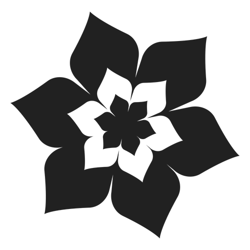 Six petal flower blossom icon PNG Design