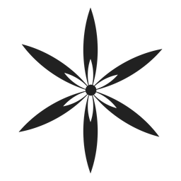 Ícone de flor de seis pétalas finas Transparent PNG