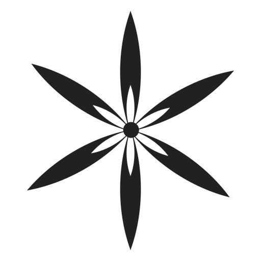 Icono de flor de seis pétalos finos Diseño PNG