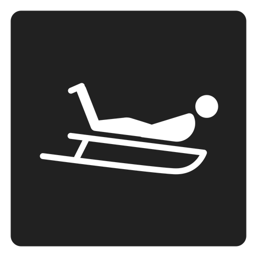 Sled riding square icon PNG Design