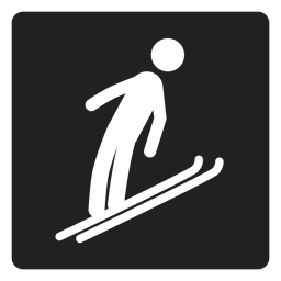 Snow ski square icon PNG Design