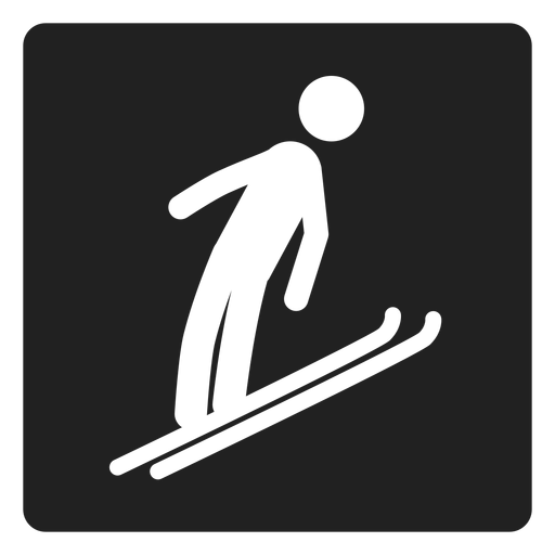 Snow ski square icon PNG Design