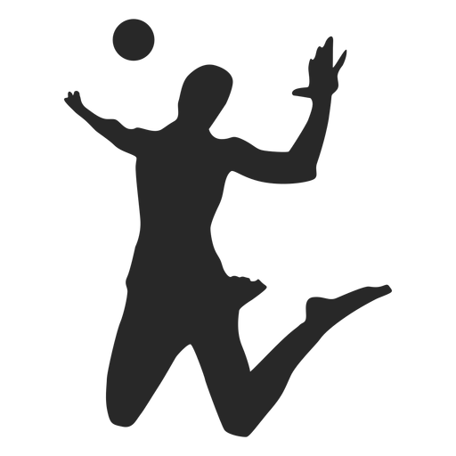 Spiking volleyball player silhouette PNG Design