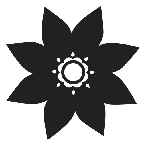 Icono de flor en forma de estrella Diseño PNG