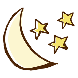 Ilustração do ícone de estrelas e lua Desenho PNG