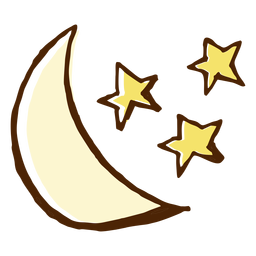 Ilustración del icono de estrellas y luna Transparent PNG