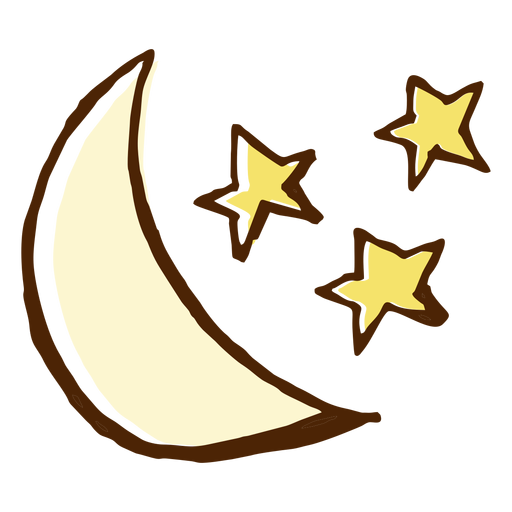 Sterne und Mondikonenillustration PNG-Design