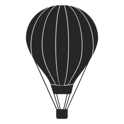 Striped hot air balloon silhouette PNG Design