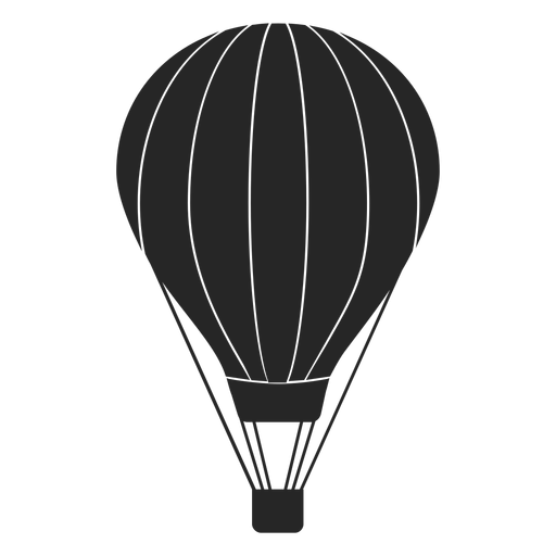 Striped hot air balloon silhouette