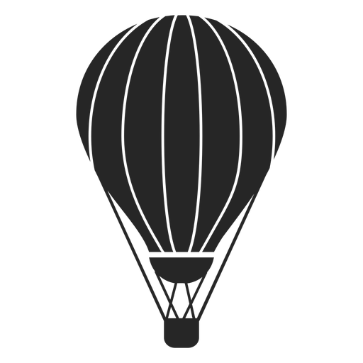 Rayas silueta de globo de aire caliente Diseño PNG