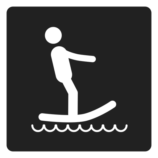 Surfing square icon PNG Design