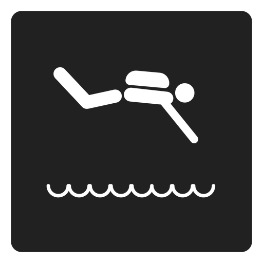 Swimming square icon swimming