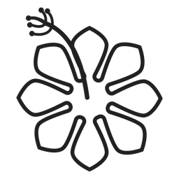 Ícone de hibisco tropical Desenho PNG