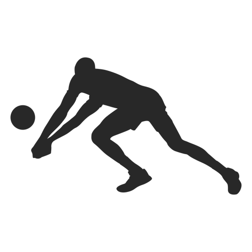 Volleyball digging position silhouette Transparent PNG & SVG vector file