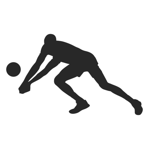 Volleyball digging position silhouette PNG Design