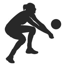 Volleyball digging silhouette PNG Design