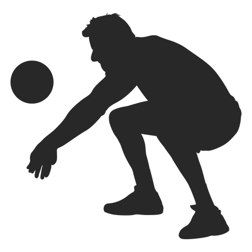 Volleyball game position silhouette