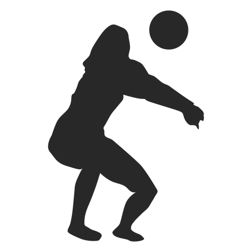 Volleyball player dig silhouette PNG Design