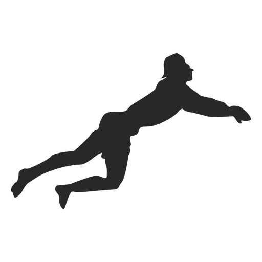 Volleyball player dive position PNG Design
