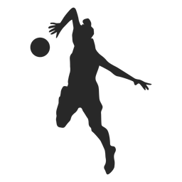 Volleyball player in attack position silhouette PNG Design