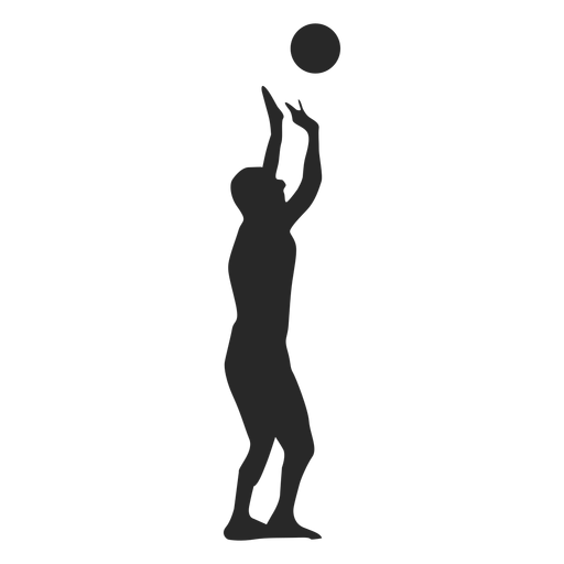 Volleyballspieler der das Ballschattenbild einstellt PNG-Design