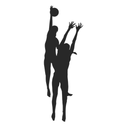 Download Volleyball Players In Action Silhouette Transparent Png Svg Vector