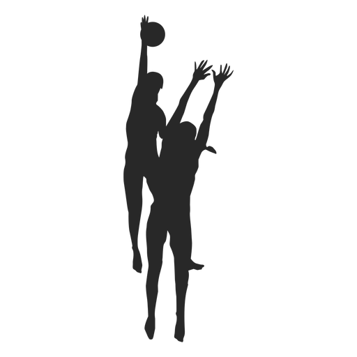 Volleyball players in action silhouette PNG Design