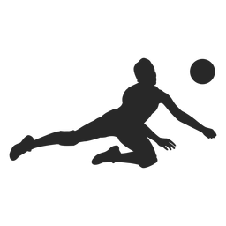 Silhueta da posição de defesa do voleibol Desenho PNG