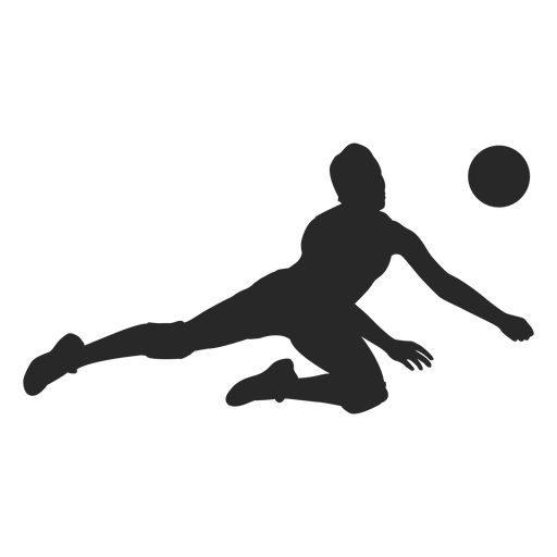 Silhueta da posi??o de defesa do voleibol Desenho PNG