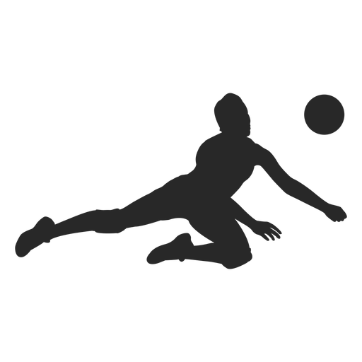 Volleyball defense position silhouette PNG Design