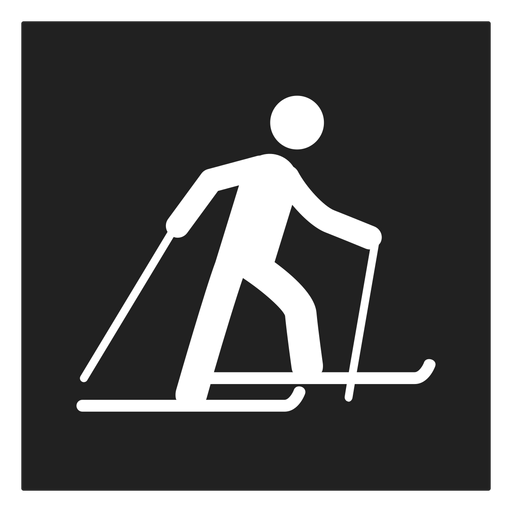 Winter ski square icon PNG Design