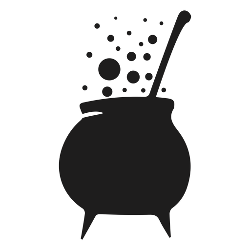Witch cooking pot silhouette PNG Design