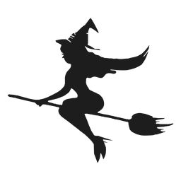 Witch on a broom sexy silhouette