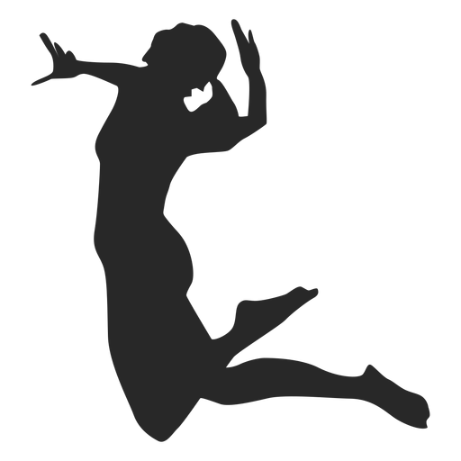 Woman spiking silhouette PNG Design
