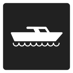 Icono cuadrado de barco de yate Diseño PNG
