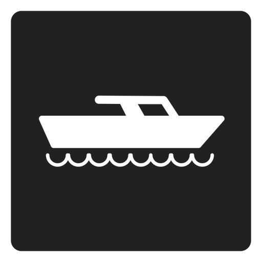 Ícone quadrado de iate barco Desenho PNG