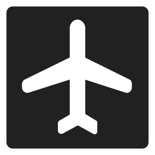 Ícone quadrado de avião Desenho PNG