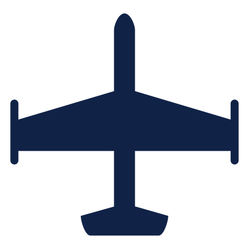 Airplane top view silhouette PNG Design