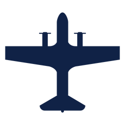 Airplane transport top view silhouette PNG Design