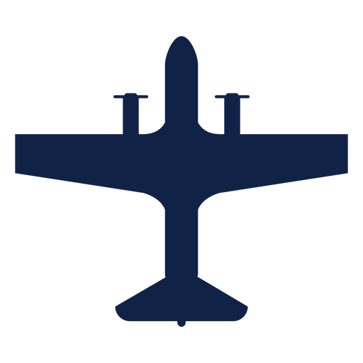 Silueta de vista superior de transporte de avión Diseño PNG