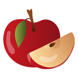 Apple and slice illustration PNG Design Transparent PNG