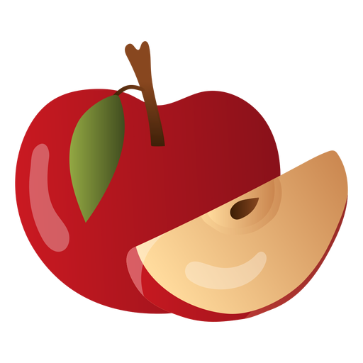 Apple and slice illustration PNG Design