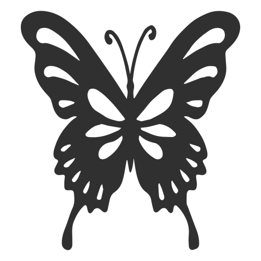 Silhueta artística de borboleta Desenho PNG