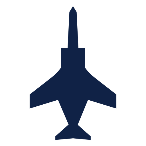 Attack airplane top view silhouette