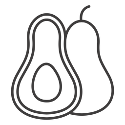Ícone de traço de fruta abacate Desenho PNG