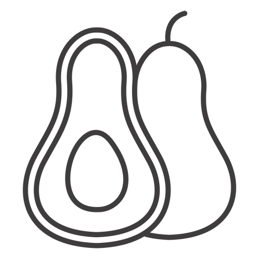 Avocado-Fruchtstrichsymbol PNG-Design