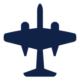 Big airplane top view silhouette PNG Design
